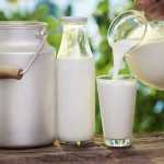 Молоко в бидоне, бутылке и прозрачном стакане